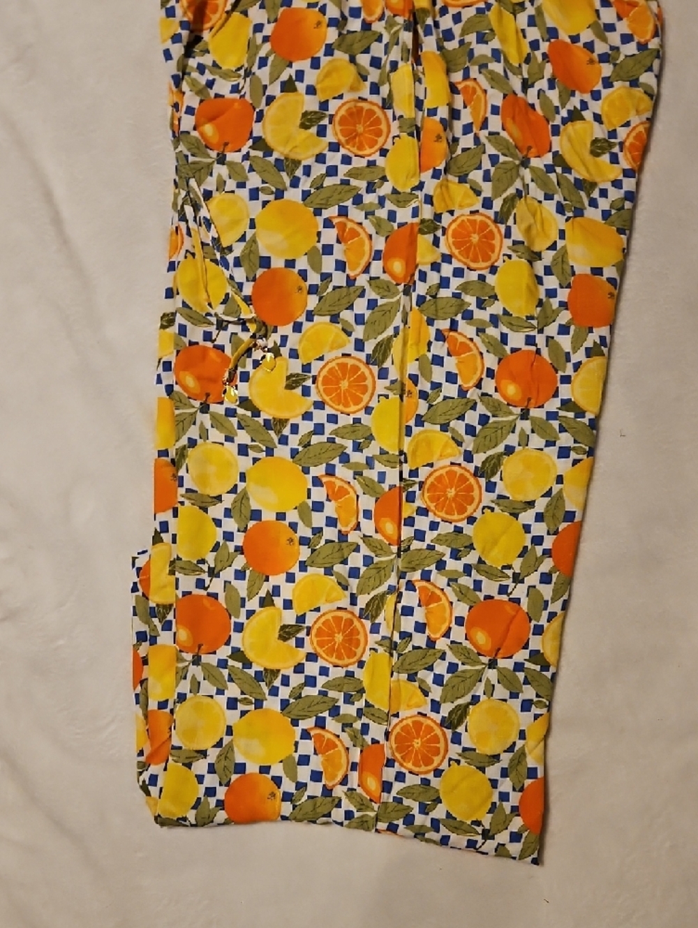 Rose & Olive Orange Yellow Citrus Print Boot Cut Pants - Picture 5 of 5